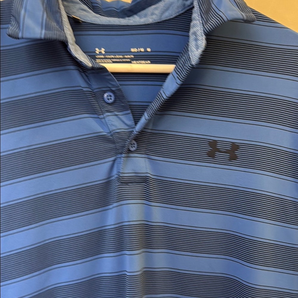 Under Armour Men's Blue Striped Polo Shirt